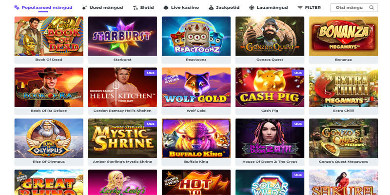 boost casino kasiinomängud