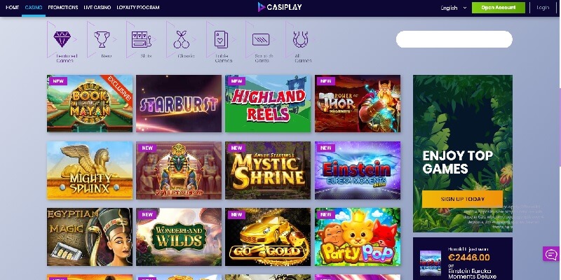 casiplay casino lobby