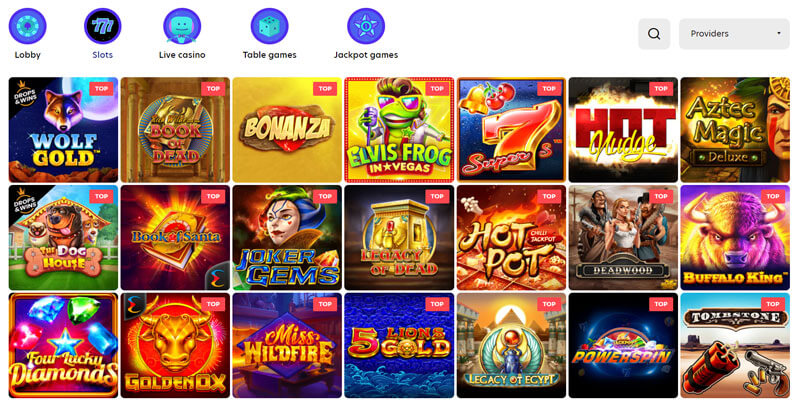 Evospin casino spellen