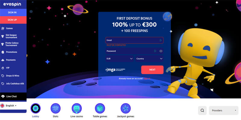 Evospin Homepage