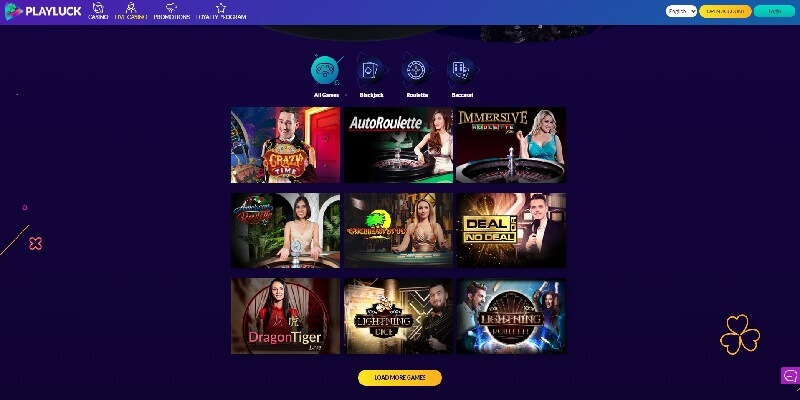 Playluck live casino