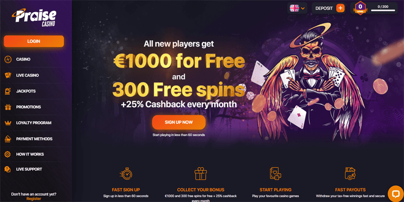 Praise casino startpagina