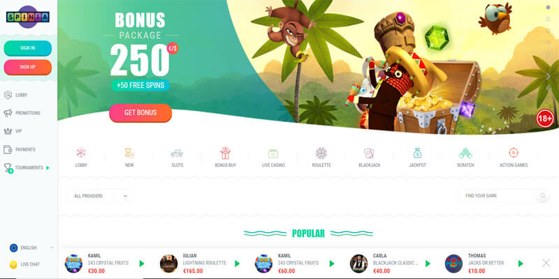 spinia startpagina
